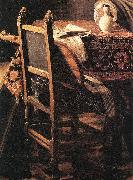 VERMEER VAN DELFT, Jan A Lady Drinking and a Gentleman (detail) ar oil